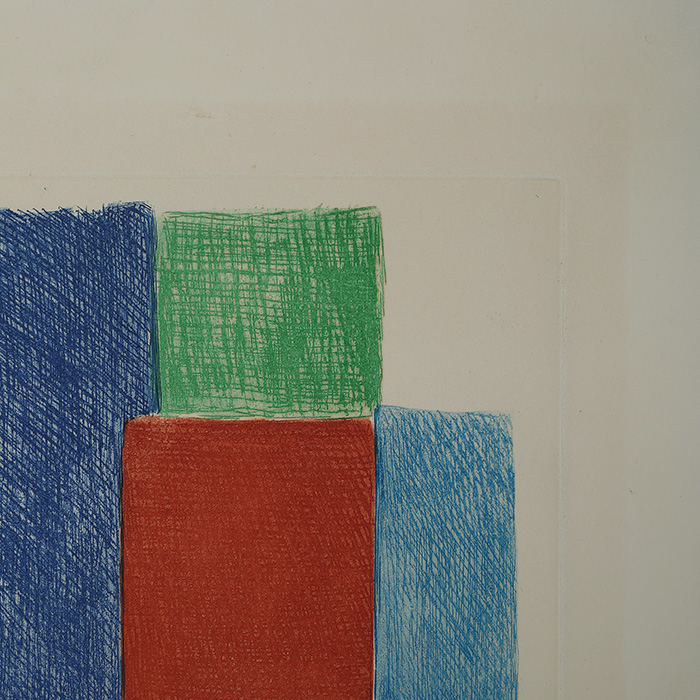 Sonia Delaunay, "Avec moi-même", etching in colors on paper, signed, numbered, dated and framed, of 1970 - Detail D1