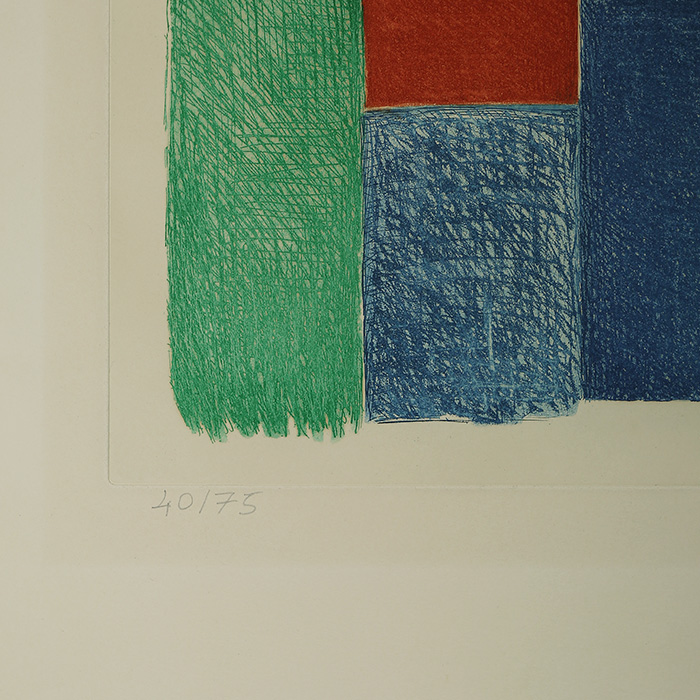 Sonia Delaunay, "Avec moi-même", etching in colors on paper, signed, numbered, dated and framed, of 1970 - Detail D3