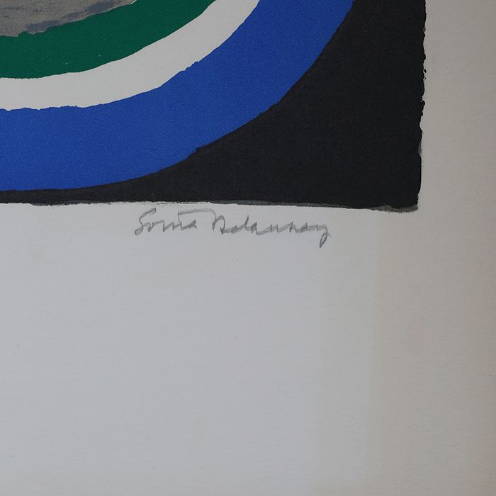 Sonia Delaunay, "Hommage à Stravinsky", great lithograph in colors on paper, signed and numbered, of 1970 - Detail D1