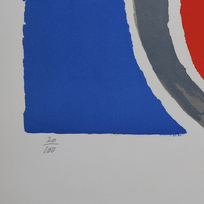 Sonia Delaunay, "Hommage à Stravinsky", great lithograph in colors on paper, signed and numbered, of 1970