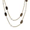 Vintage necklace in yellow gold,  quartz and pearls - 00pp thumbnail