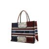 Dior Book Tote shopping bag in blue, white and red embroidered canvas - 00pp thumbnail