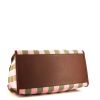 Shopping bag Fendi Sunshine in tela rosa e verde kaki a righe e pelle bordeaux - Detail D4 thumbnail