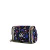Balenciaga BB Chain shoulder bag in blue, purple, pink and black velvet and black leather - 00pp thumbnail