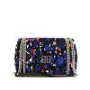 Balenciaga BB Chain shoulder bag in blue, purple, pink and black velvet and black leather - 360 thumbnail