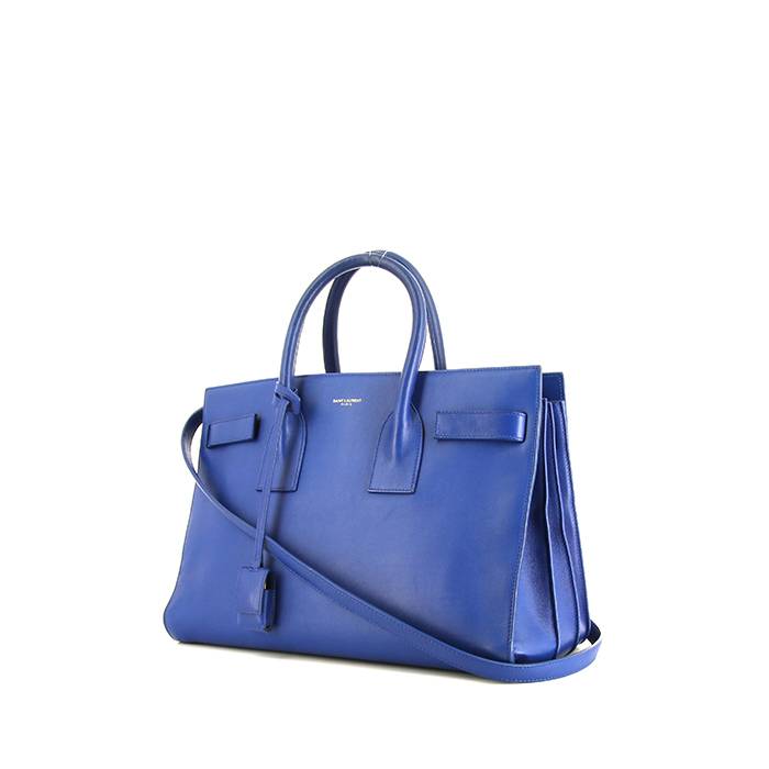 Saint Laurent Sac de jour small model handbag in blue leather - 00pp