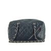Chanel Camera handbag in blue quilted leather - 360 thumbnail