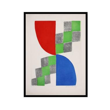 Sonia Delaunay, "Titre inconnu", eau-forte et aquatinte sur papier, signée, numérotée, vers 1970