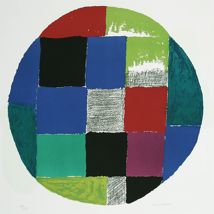 Sonia Delaunay, "Patchwork", lithograph in colors on paper, signed, numbered and framed, around 1970 - Detail D1
