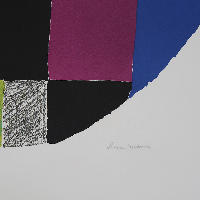 Sonia Delaunay, "Patchwork", lithograph in colors on paper, signed, numbered and framed, around 1970 - Detail D2