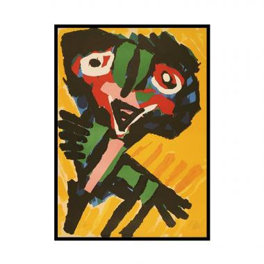 Karel Appel, "Personnage", lithographie en couleurs sur papier, signée, numérotée et encadrée, de 1975