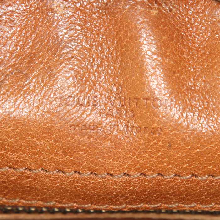 Bolso bandolera Louis Vuitton Senlis en lona Monogram marrón y cuero natural - Detail D3