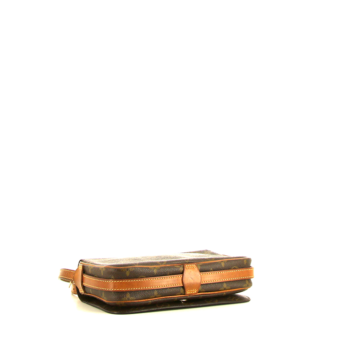 Borsa a tracolla Louis Vuitton Saint Germain in tela monogram marrone e pelle naturale - Detail D4