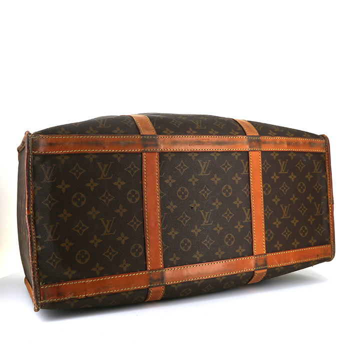 Louis Vuitton Sac chien 40 travel bag in monogram canvas and natural leather - Detail D4