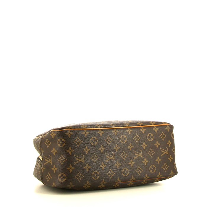 Bolso de mano Louis Vuitton Deauville en lona Monogram marrón y cuero natural - Detail D4