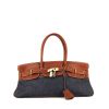 Hermes Birkin Shoulder handbag in brown Barenia leather and blue denim canvas - 360 thumbnail