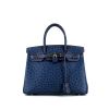 Hermes Birkin 30 cm handbag in Bleu Brighton ostrich leather - 360 thumbnail