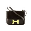 Hermes Constance handbag in chocolate brown box leather - 360 thumbnail