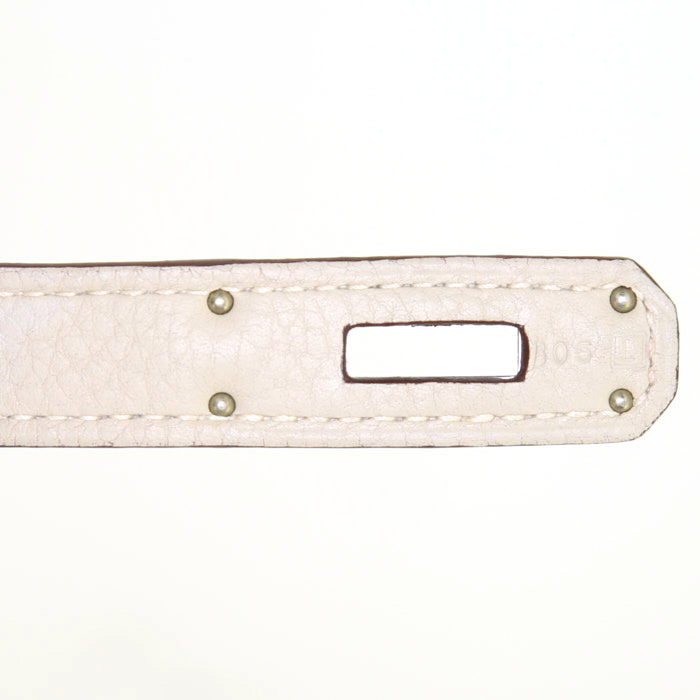 Hermes Birkin 35 cm handbag in beige Parchemin togo leather - Detail D4