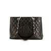 Chanel Shopping GST shopping bag in black quilted leather - 360 thumbnail