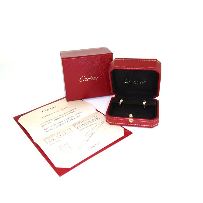 Cartier Love small model hoop earrings in yellow gold - Detail D2