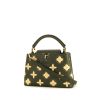Louis Vuitton Capucines shoulder bag in khaki and beige grained leather - 00pp thumbnail
