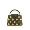 Louis Vuitton Capucines shoulder bag in khaki and beige grained leather - 360 thumbnail