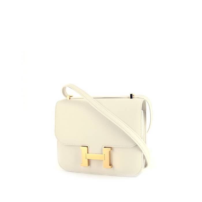 Constance leather handbag Hermès White in Leather - 34683508