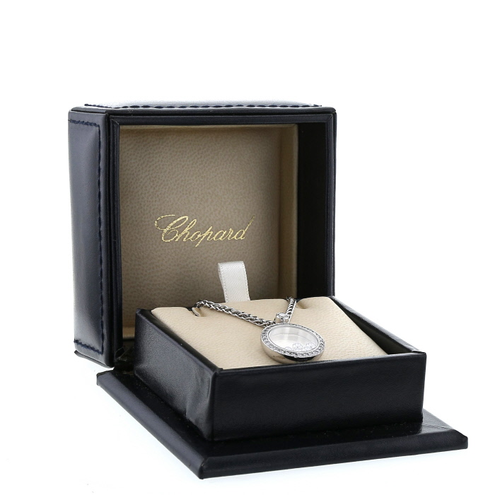 Chopard Happy Diamonds necklace in white gold and diamonds - Detail D2