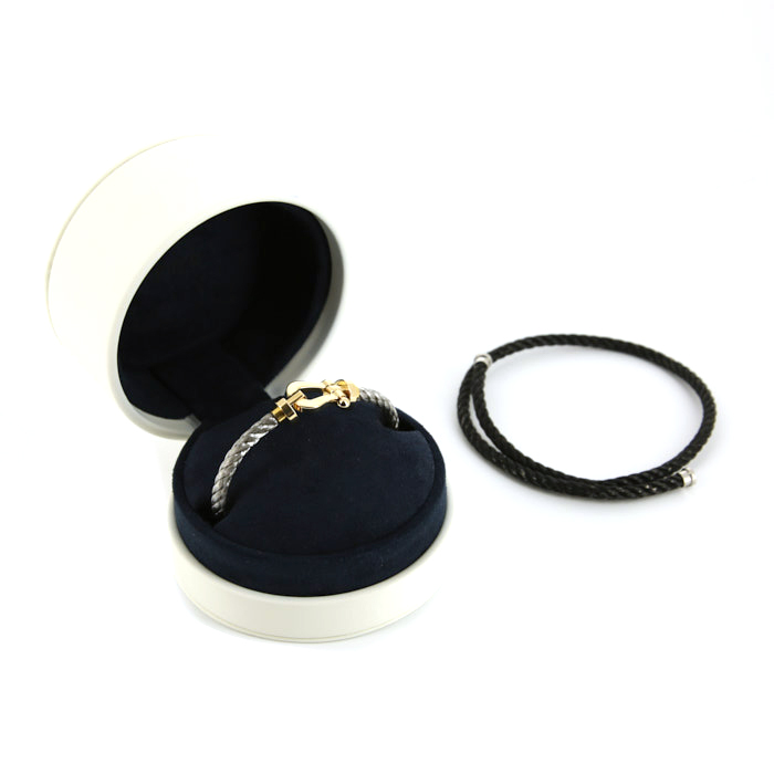 Bracciale Fred Force 10 modello grande in oro giallo e acciaio - Detail D2