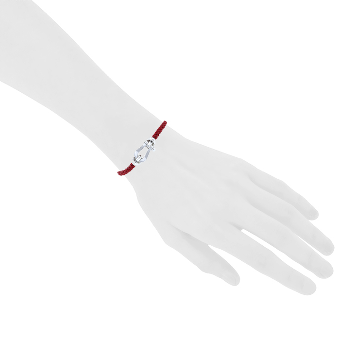 Fred Force 10 large model bracelet in white gold and nylon - Detail D1