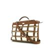 Fendi Peekaboo handbag in beige canvas and beige leather - 00pp thumbnail