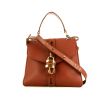 Chloé Aby handbag in brown grained leather - 360 thumbnail