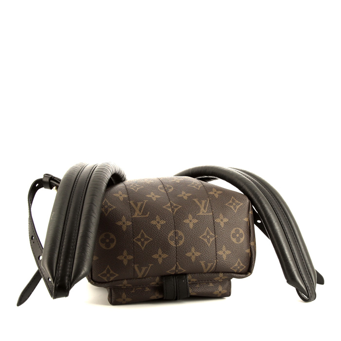 Sac à dos Louis Vuitton  Palm Springs moyen modèle  en toile monogram marron et cuir noir - Detail D4