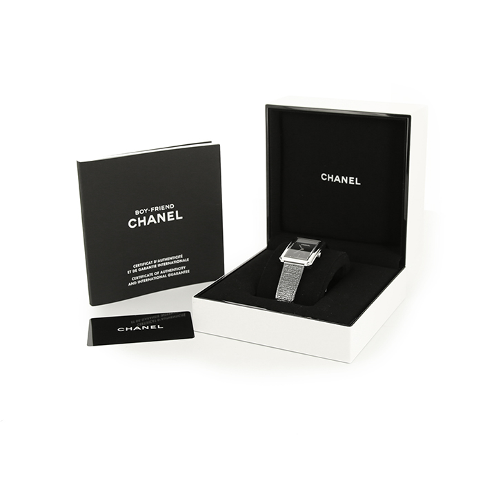 Chanel Boyfriend Tweed watch in stainless steel Ref:  H5201 Circa  2017
