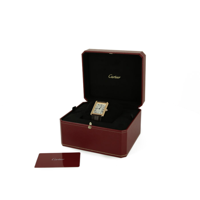 Cartier Tank Solo  large model watch in gold and stainless steel Ref:  3799 Circa  2021 - Detail D2