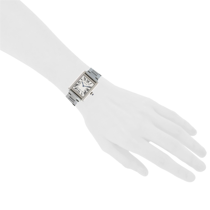 Montre Cartier Tank Solo en acier Ref : 3170 Vers 1990 - Detail D1