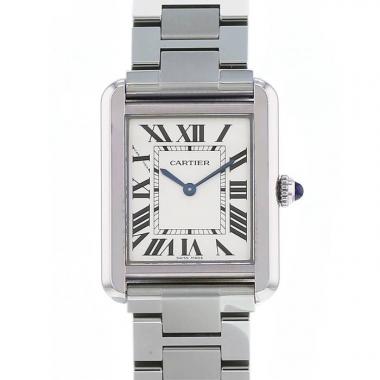 Montre Cartier Tank Solo en acier Ref :  3170 Vers  1990