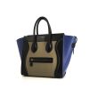 Celine Luggage Mini handbag in blue, black and beige tricolor leather - 00pp thumbnail