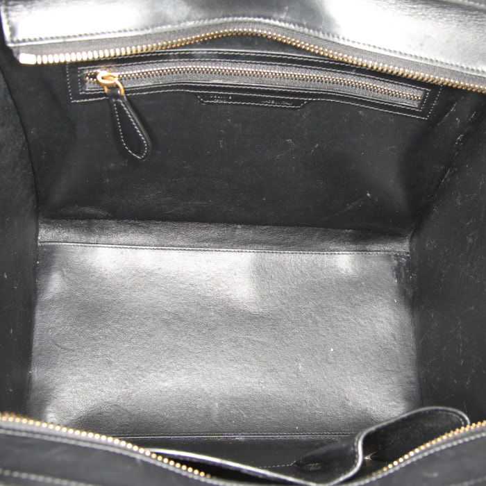Borsa Celine Luggage Mini in pelle tricolore blu nera e beige - Detail D3