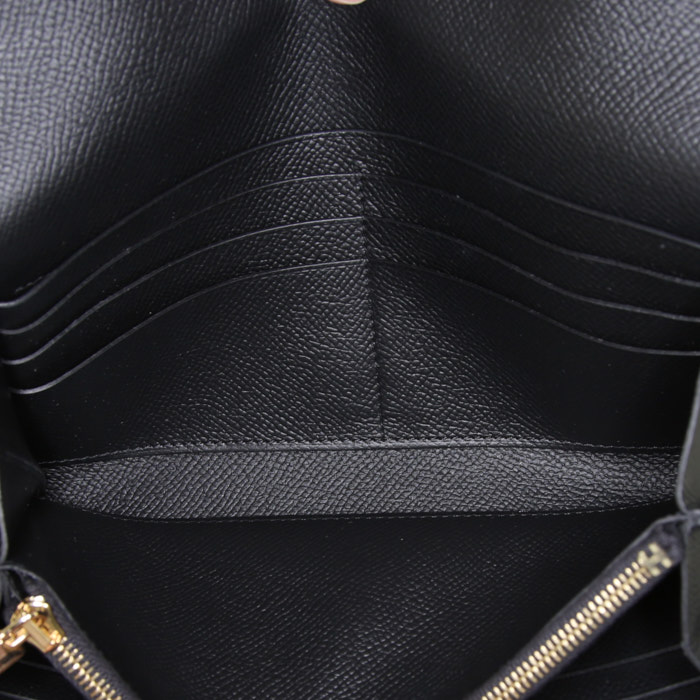 Portafogli Hermès Kelly wallet in pelle Epsom nera - Detail D2