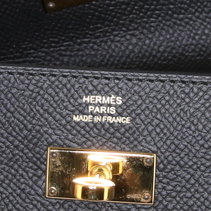 Portefeuille Hermès Kelly wallet en cuir epsom noir - Detail D3