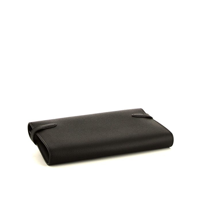 Portafogli Hermès Kelly wallet in pelle Epsom nera - Detail D4