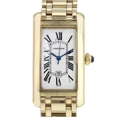Reloj Cartier Tank Américaine de oro amarillo Ref :  1725 Circa  1990