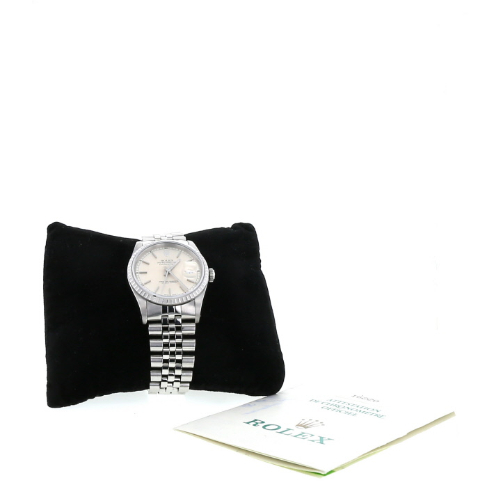 Rolex Datejust watch in stainless steel Ref:  16220 Circa  1990 - Detail D2