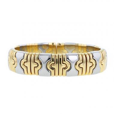Bracciale semi-mobile Bulgari Parentesi in oro giallo e acciaio