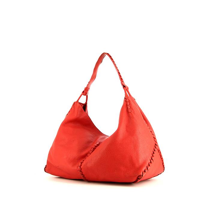 Bottega Veneta handbag in red grained leather - 00pp