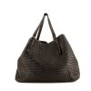 Bottega Veneta Cabat shopping bag in brown braided leather - 360 thumbnail