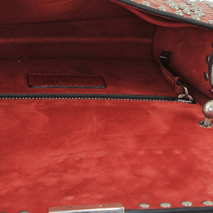 Bolso bandolera Dior  Dioraddict en cuero rojo - Detail D3