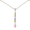 Articulated Bulgari Allegra necklace in yellow gold,  diamonds and colored stones and in pearls - 00pp thumbnail
